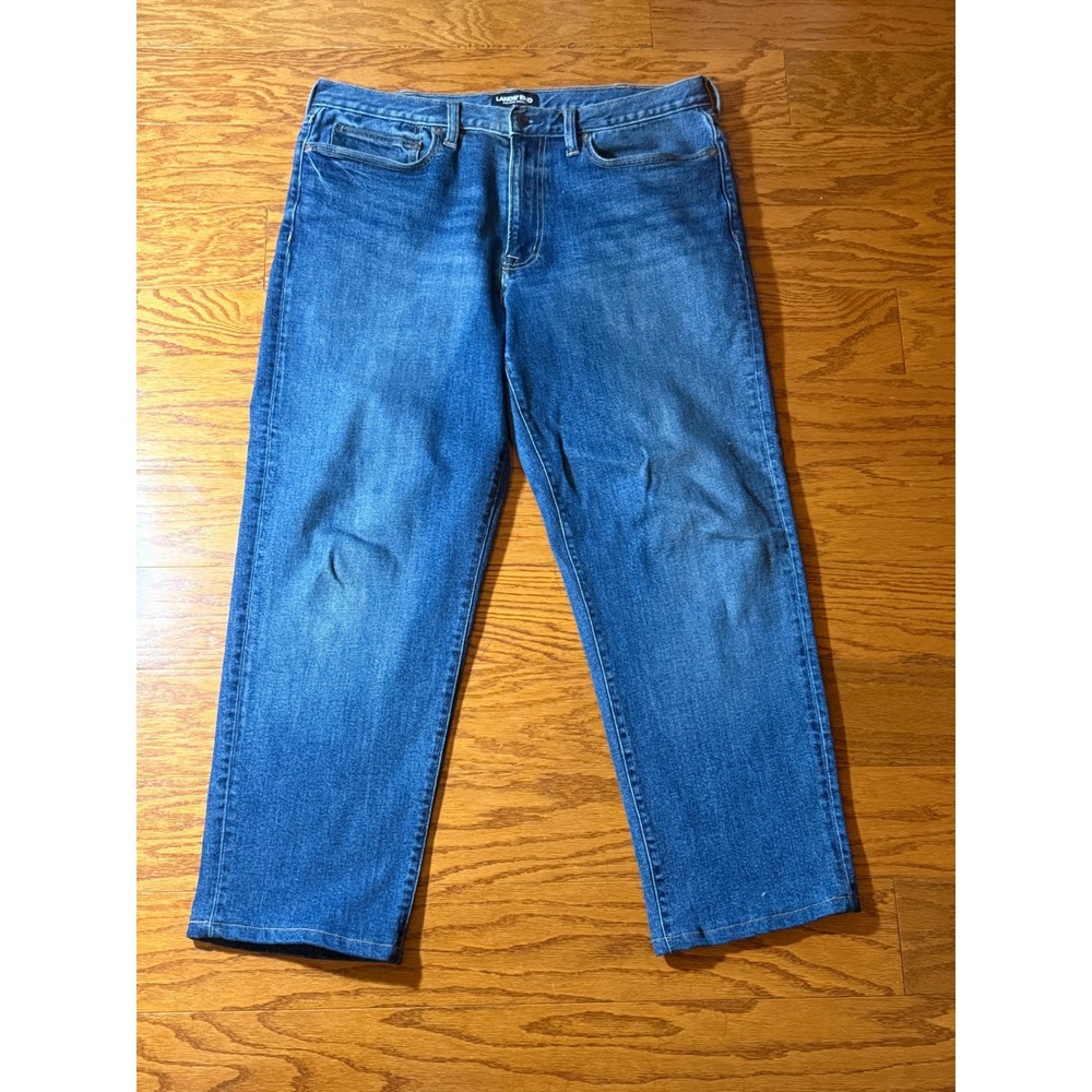 Men's Lands' End Square Rigger Traditional Fit Medium Glacier‎ Wash Sz 34